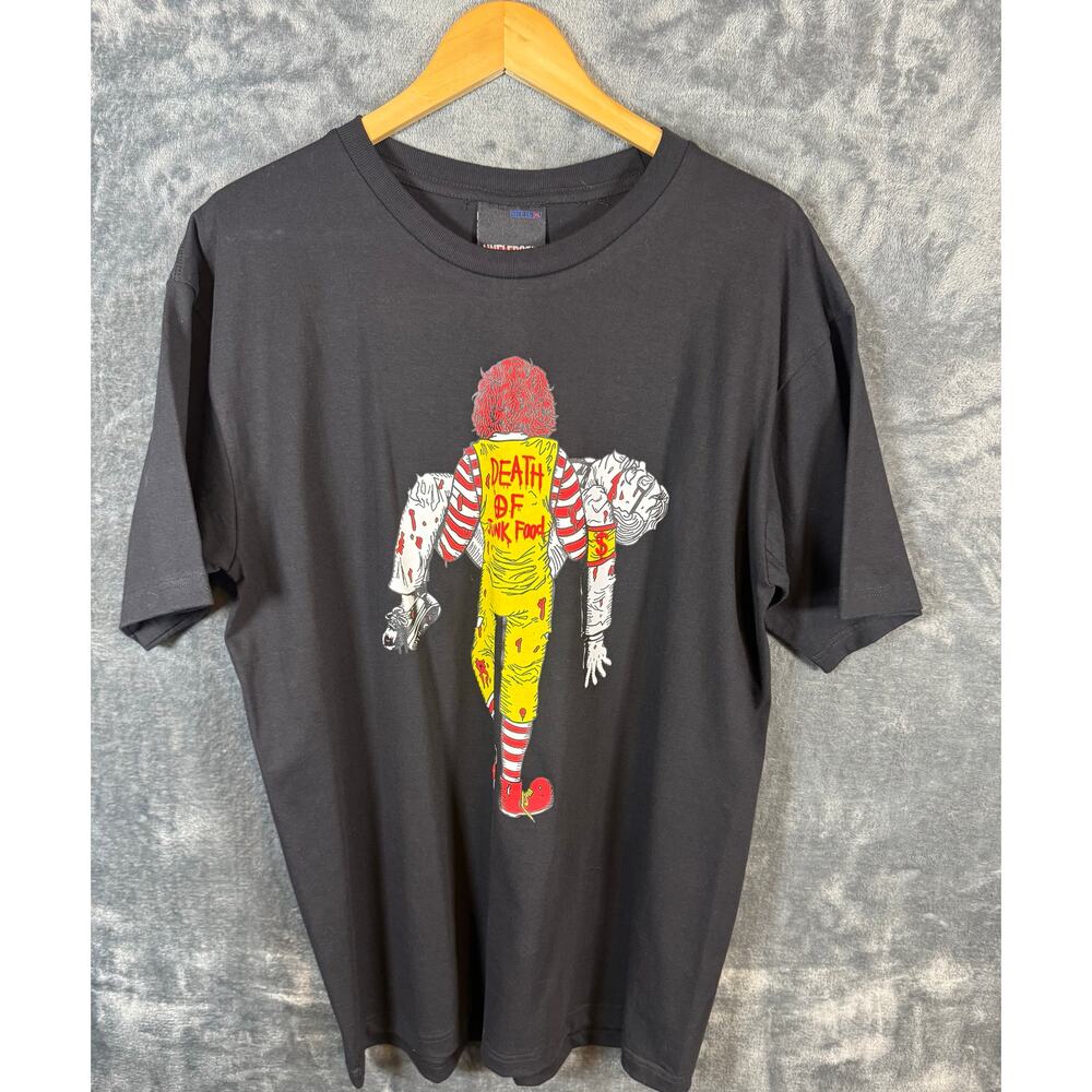 VTG Y2K Streetwear x Unfledged Death of Junk food graphic T-Shirt Men's XL